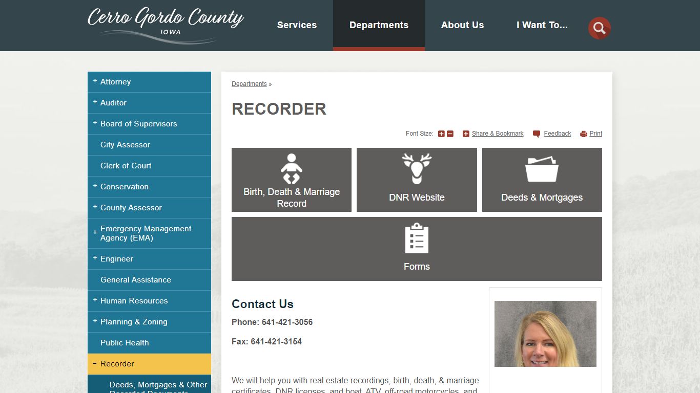 Recorder | Cerro Gordo County, IA